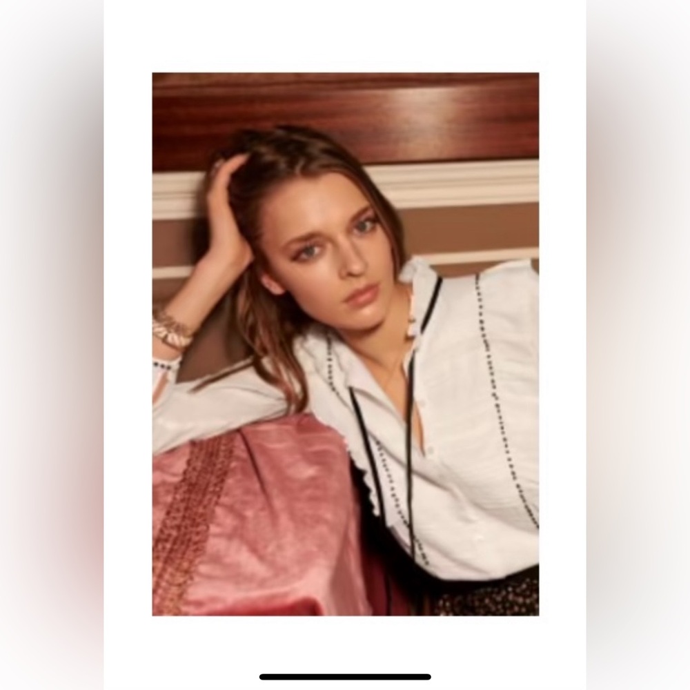 Sézane CHEMISE VALENTINE BLOUSE, COLOR : ÉCRU, SIZE: 38